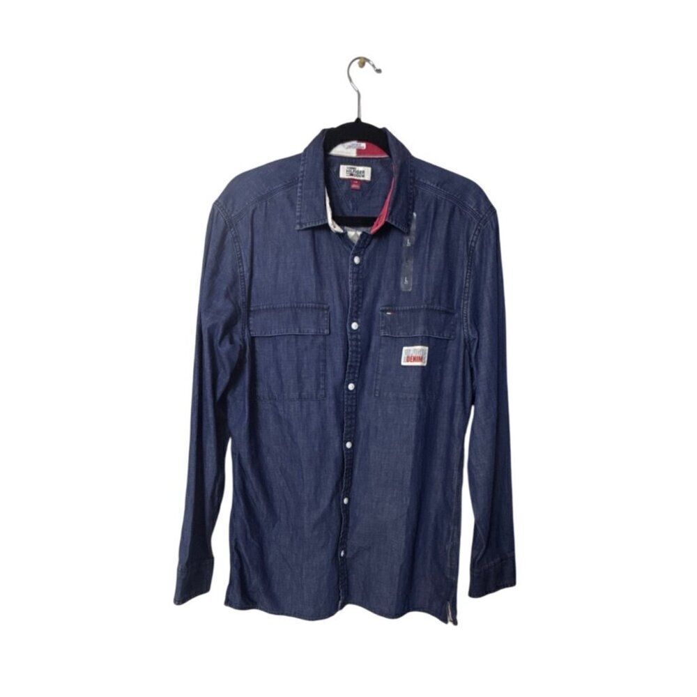 Tommy Hilfiger Denim Mens Long Sleeve Custom Fit Shirt L/G